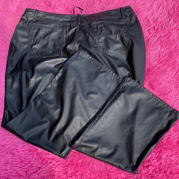 Vintage 90s No Boundaries faux leather lace fly jeans in deep black size 20W NWT - Picture 5 of 7